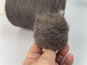 Soft kid mohair - chokoladebrun i changerende blågrå, 25 gram